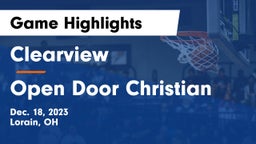 Clearview  vs Open Door Christian  Game Highlights - Dec. 18, 2023