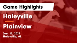 Haleyville  vs Plainview  Game Highlights - Jan. 15, 2022
