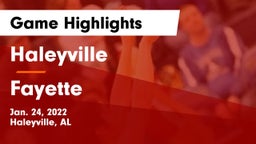 Haleyville  vs Fayette  Game Highlights - Jan. 24, 2022