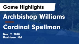Archbishop Williams  vs Cardinal Spellman  Game Highlights - Nov. 2, 2020