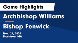 Archbishop Williams  vs Bishop Fenwick  Game Highlights - Nov. 21, 2020