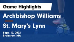 Archbishop Williams  vs St. Mary's Lynn Game Highlights - Sept. 12, 2022