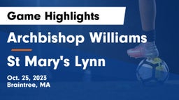 Archbishop Williams  vs St Mary's Lynn Game Highlights - Oct. 25, 2023