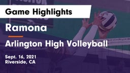 Ramona  vs Arlington High Volleyball Game Highlights - Sept. 16, 2021