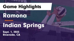 Ramona  vs Indian Springs  Game Highlights - Sept. 1, 2023