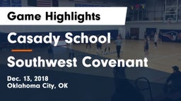 Casady School vs Southwest Covenant  Game Highlights - Dec. 13, 2018