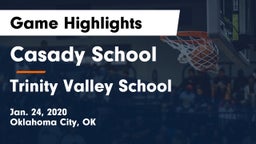 Casady School vs Trinity Valley School Game Highlights - Jan. 24, 2020