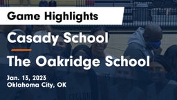 Casady School vs The Oakridge School Game Highlights - Jan. 13, 2023