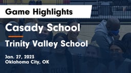 Casady School vs Trinity Valley School Game Highlights - Jan. 27, 2023