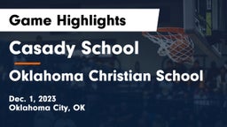 Casady School vs Oklahoma Christian School Game Highlights - Dec. 1, 2023