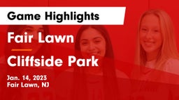 Fair Lawn  vs Cliffside Park  Game Highlights - Jan. 14, 2023