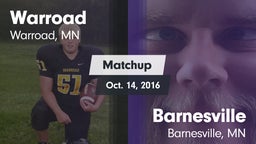 Matchup: Warroad  vs. Barnesville  2016