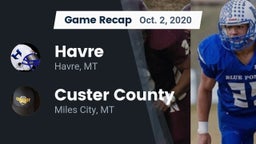 Recap: Havre  vs. Custer County  2020