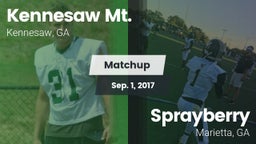 Matchup: Kennesaw Mt. High Sc vs. Sprayberry  2017