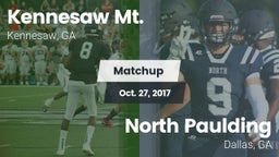 Matchup: Kennesaw Mt. High Sc vs. North Paulding  2017