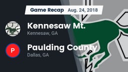 Recap: Kennesaw Mt.  vs. Paulding County  2018