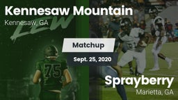 Matchup: Kennesaw Mt. High Sc vs. Sprayberry  2020