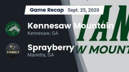 Recap: Kennesaw Mountain  vs. Sprayberry  2020