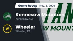 Recap: Kennesaw Mountain  vs. Wheeler  2020