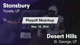 Matchup: Stansbury High vs. Desert Hills  2016