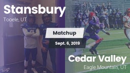 Matchup: Stansbury High vs. Cedar Valley  2019