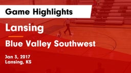Lansing  vs Blue Valley Southwest  Game Highlights - Jan 3, 2017