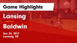 Lansing  vs Baldwin  Game Highlights - Jan 24, 2017