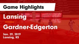 Lansing  vs Gardner-Edgerton  Game Highlights - Jan. 29, 2019