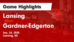 Lansing  vs Gardner-Edgerton  Game Highlights - Jan. 24, 2020