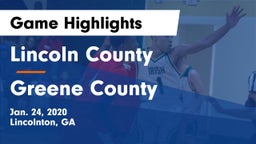 Lincoln County  vs Greene County  Game Highlights - Jan. 24, 2020