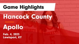 Hancock County  vs Apollo  Game Highlights - Feb. 4, 2023