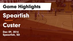 Spearfish  vs Custer Game Highlights - Dec 09, 2016