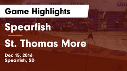 Spearfish  vs St. Thomas More Game Highlights - Dec 15, 2016
