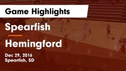 Spearfish  vs Hemingford  Game Highlights - Dec 29, 2016
