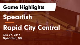 Spearfish  vs Rapid City Central Game Highlights - Jan 27, 2017