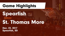 Spearfish  vs St. Thomas More  Game Highlights - Dec. 22, 2017