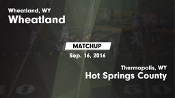 Matchup: Wheatland High vs. Hot Springs County  2016