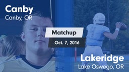 Matchup: Canby  vs. Lakeridge  2016