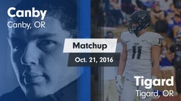 Matchup: Canby  vs. Tigard  2016