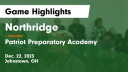 Northridge  vs Patriot Preparatory Academy Game Highlights - Dec. 22, 2023