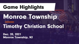 Monroe Township  vs Timothy Christian School Game Highlights - Dec. 20, 2021