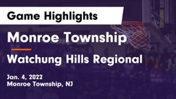 Monroe Township  vs Watchung Hills Regional  Game Highlights - Jan. 4, 2022