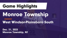 Monroe Township  vs West Windsor-Plainsboro South  Game Highlights - Dec. 21, 2023