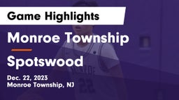 Monroe Township  vs Spotswood  Game Highlights - Dec. 22, 2023