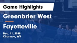Greenbrier West  vs Fayetteville Game Highlights - Dec. 11, 2018