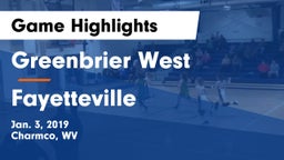 Greenbrier West  vs Fayetteville Game Highlights - Jan. 3, 2019