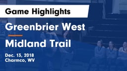 Greenbrier West  vs Midland Trail Game Highlights - Dec. 13, 2018