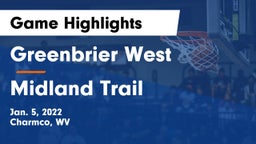 Greenbrier West  vs Midland Trail Game Highlights - Jan. 5, 2022