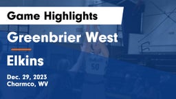 Greenbrier West  vs Elkins  Game Highlights - Dec. 29, 2023