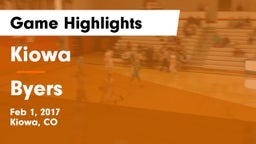 Kiowa  vs Byers  Game Highlights - Feb 1, 2017